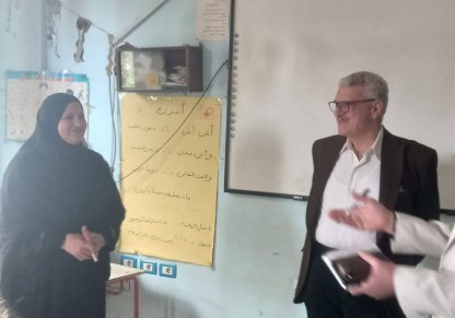خالد عطا يتفقد.مدرسة عزبة النحاس
