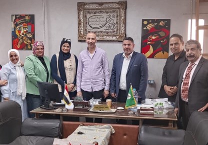 وفد من إدارتي القناطر وكفر شكر في زيارة لإدارة بنها