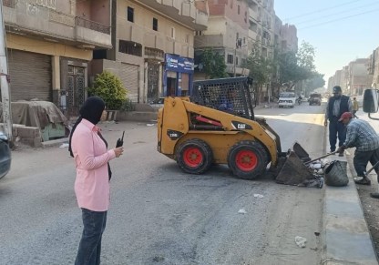 نائب مدينة القناطر الخيريه تتابع أعمال النظافة 
