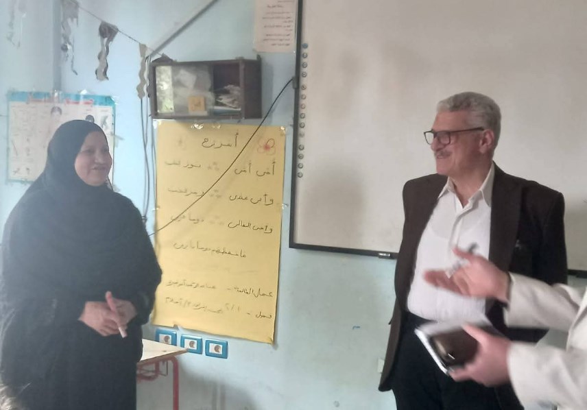 خالد عطا يتفقد.مدرسة عزبة النحاس