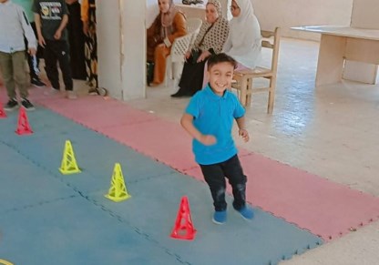 فرحة طفل بالتدريبات 