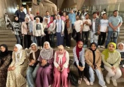 وفد طلاب ذوي الهمم بجامعة بنها في زيارة للمتحف المصري