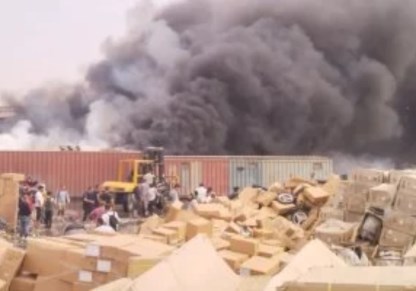حريق مخزن بقليوب