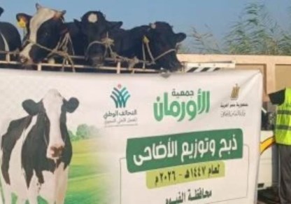 جمعية الأورمان عضو التحالف الوطني تطلق أعمال نحر الأضاحي