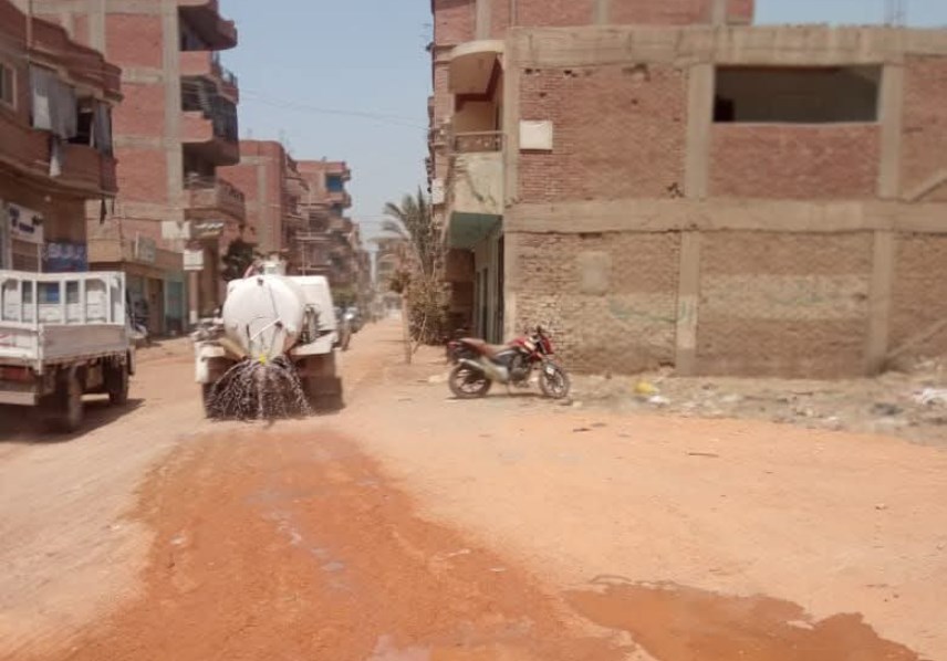 رش طريق منية السباع نقباس 