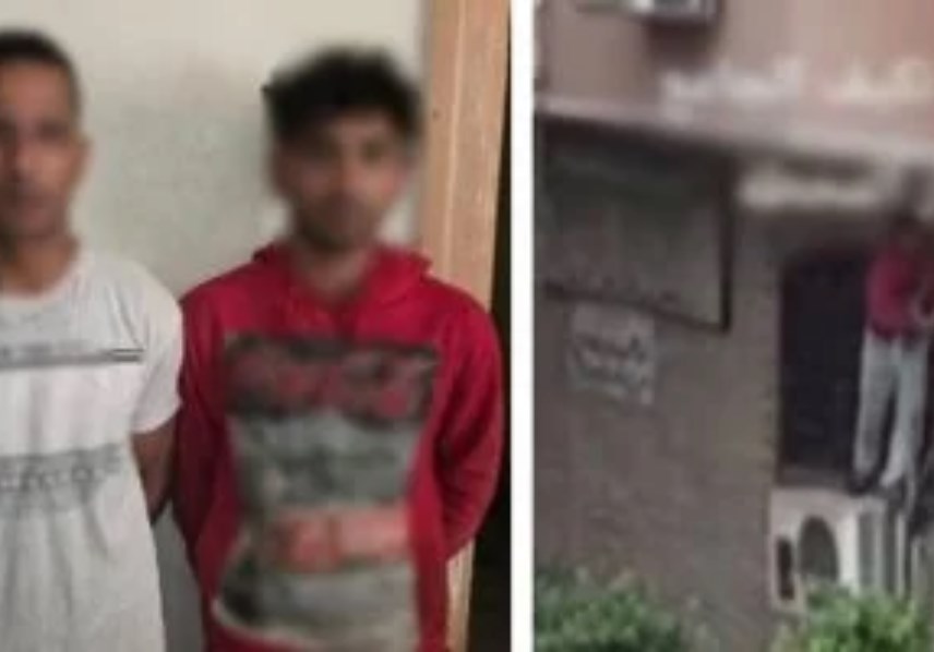 المتهمان عقب إلقاء القبض عليهما