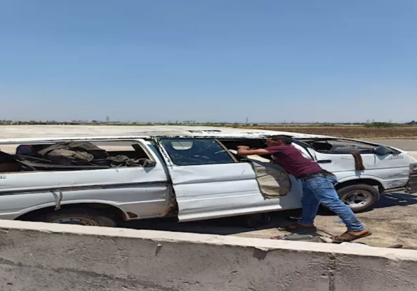 حادث ميكروباص بالطريق الزراعي بالقليوبية