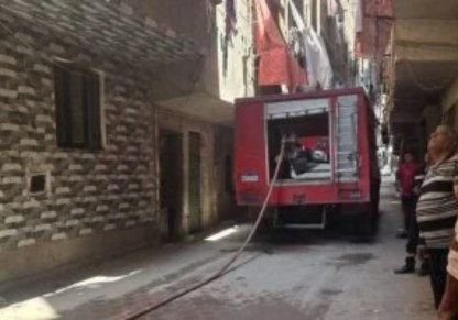 السيطرة على حريق بشبرا الخيمة 