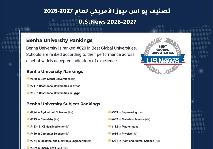 جامعة بنها تحصد مراكز عالمية 