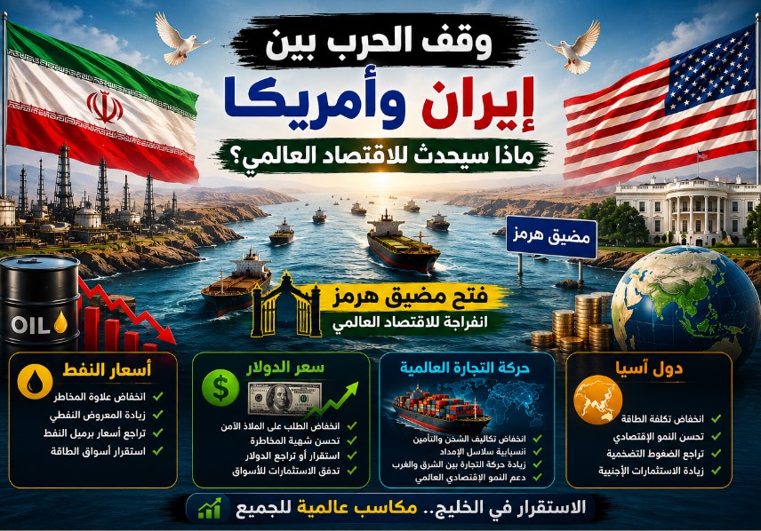 تأثير توقف الحرب بين إيران وأمريكا وفتح مضيق هرمز على الاقتصاد العالمي