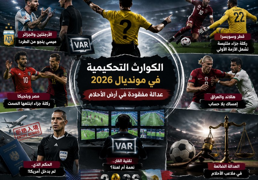 الكوارث التحكيمية في مونديال 2026.. عدالة مفقودة في أرض الأحلام