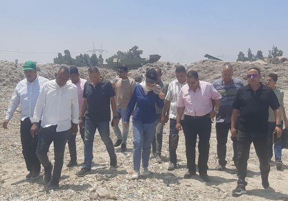نائب المحافظ تتفقد اماكن جمع القمامة  بالخانكة 