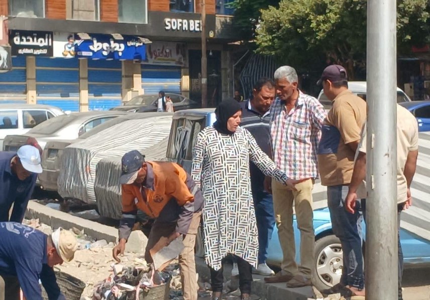 أعمال تمهيدية بشارع الخمسين بشبرا الخيمة 