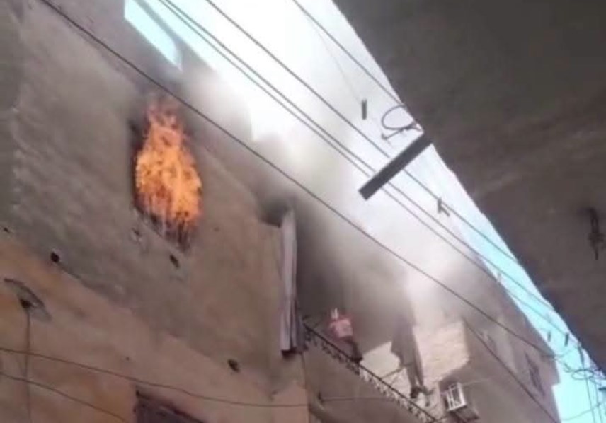 حريق بشقة بشبين القناطر 