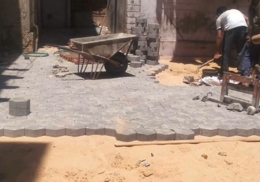 استمرار اعمال رصف شوارع بنها 